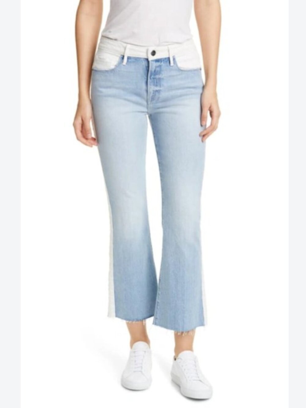 NWT Frame Mid-Rise Le Crop Mini Boot Jeans Colorblock Olin Sz 29